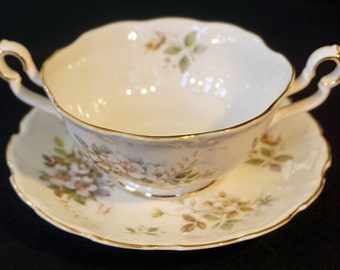 Royal Albert HAWORTH Cuenco de sopa con dos asas Vintage Raro Perfecto