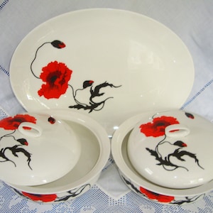 SUSIE COOPER Corn Poppy Dinner and Tea Set Wedgwood 61 pieces CORNPOPPY image 4