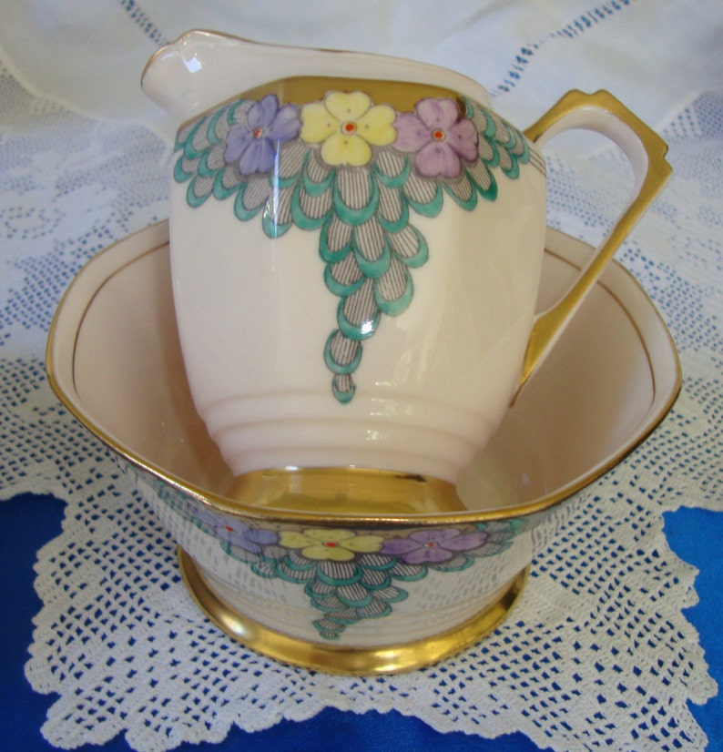 Superb Art Deco Tuscan China Tea Set Rich Gold Gilding Photo Inspiration