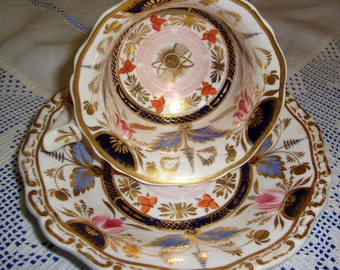 Antique RIDGEWAY Cabinet Cup And Saucer Hand Gilded And Painted A True Treasure, A perfect Gift
