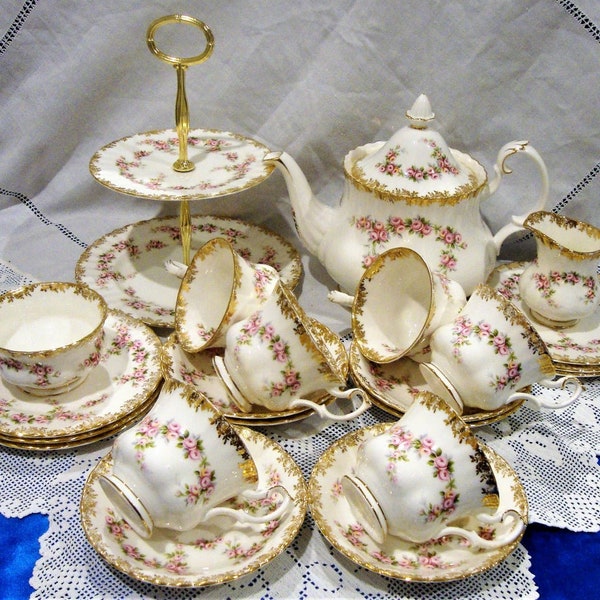 Royal Albert Dimity Rose Tea Set Sariwon Ph Dinner Plate Royal