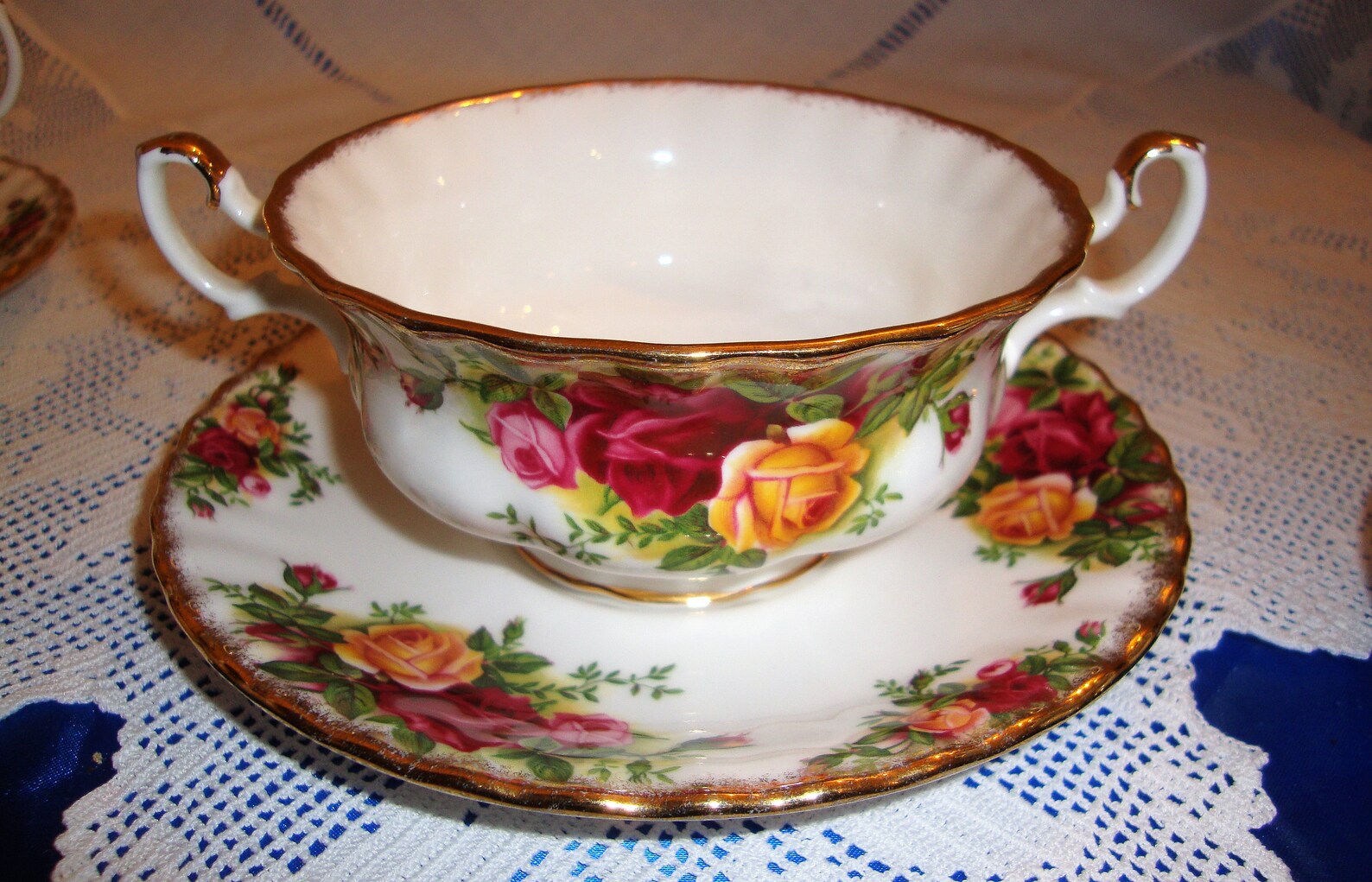 ROYAL ALBERT Old Country Roses Soup Bowls Creme Soup Bowl Etsy