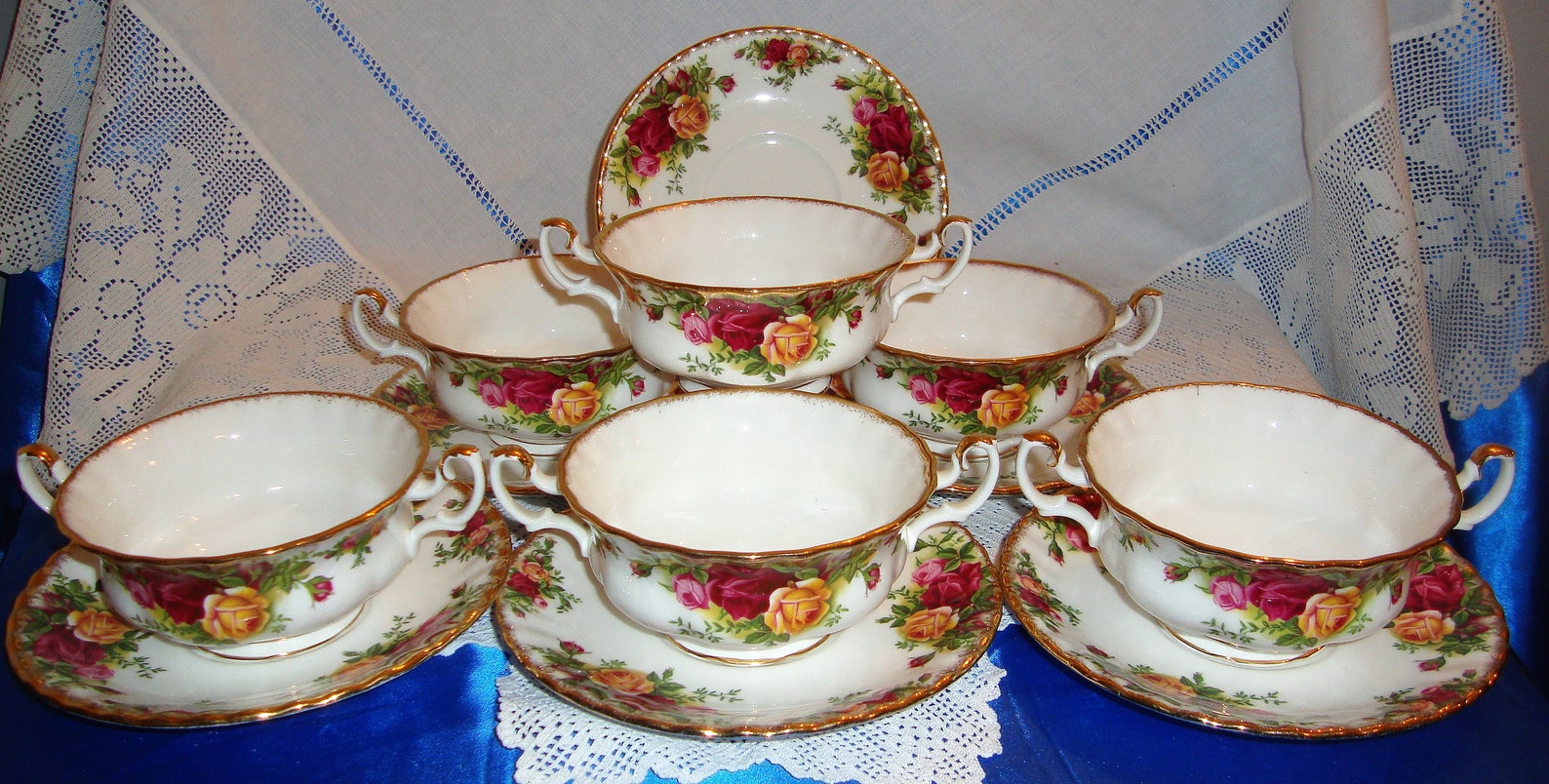 ROYAL ALBERT Old Country Roses Soup Bowls Creme Soup Bowl Etsy