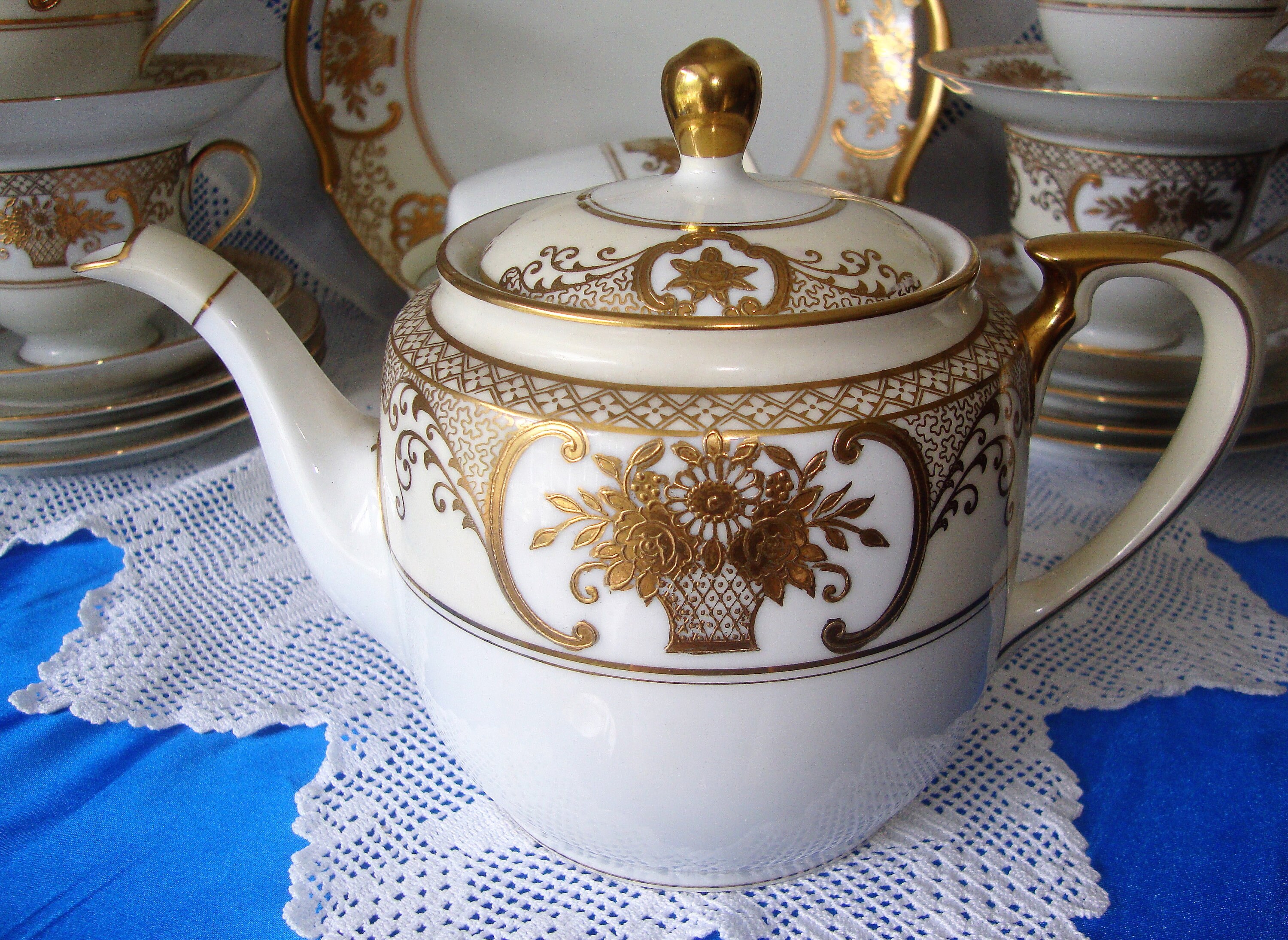 NORITAKE FLOWER BASKET Tea Set Set 22 Pieces Kumari Mark Etsy