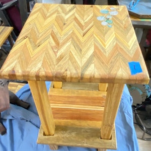 Chevron patterned End Table #1