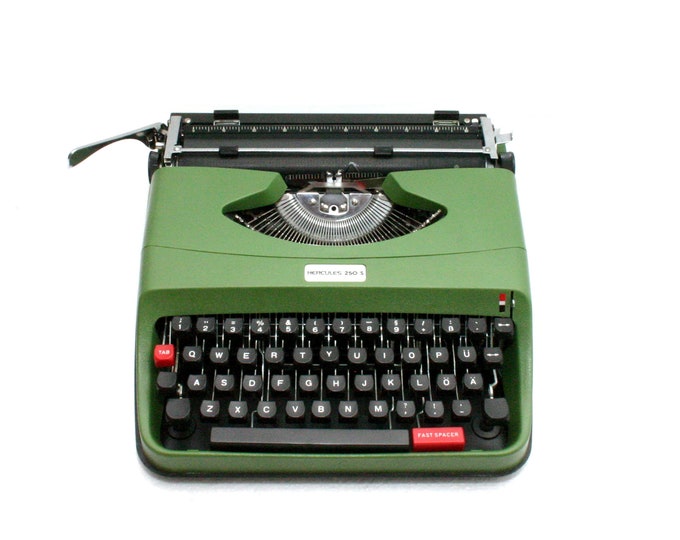 Cursive Script Typewriter Italic Font Green Portable Working Qwerty ...