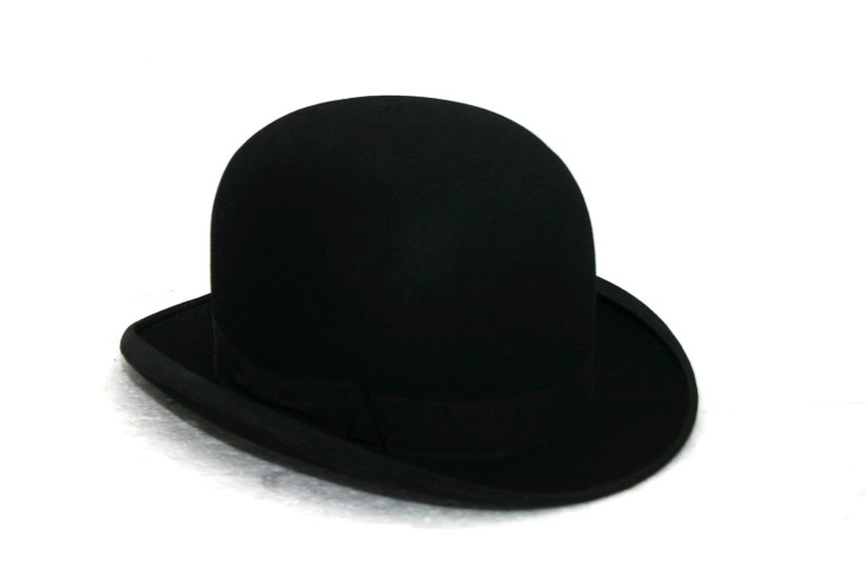 Borsalino Alessandria Derby Low Bowler Hat Size 7 Used but Neat Condition Grand Prix Paris 1900 Meddens Rotterdam The Hague Felt