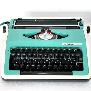 Cursive Script Typewriter Italic Font Turquoise Green Blue Portable ...
