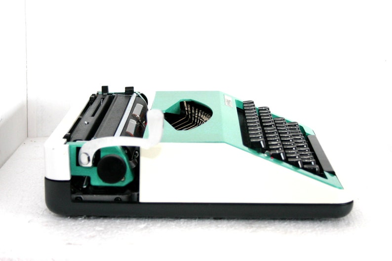 Cursive Script Typewriter Italic Font Turquoise Green Blue Portable ...