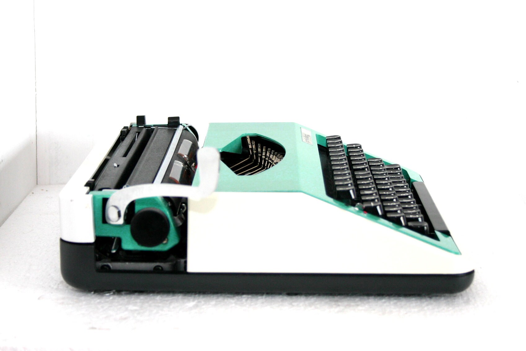 Cursive Script Typewriter Italic Font Turquoise Green Blue Portable ...