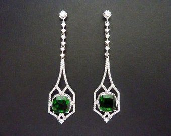 Unsigned Art Deco Firework Earrings