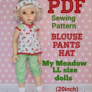 Sewing Pattern for My Meadow Dolls LL Masha 20inch. Blouse. Hat. Pants.