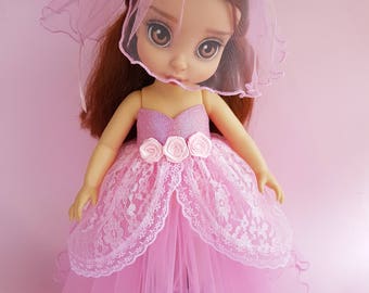 Disney Animator Dolls Clothes. Doll clothes for Disney Animator 16' Dress end bow.
