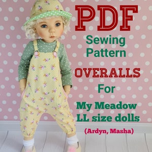 Sewing Pattern for My Meadow Dolls LL Masha 20inch. Overalls.
