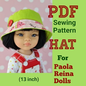 PDF PATTERN for doll Paola Reina. Hat. Bucket Hat.