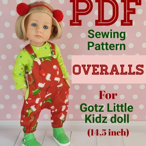 Sewing Pattern for Gotz Little Kidz Doll. 14,5 inch. Overalls.