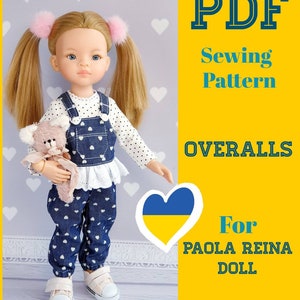PDF PATTERN for doll Paola Reina. Overalls. Diana Effner Little Darling doll. Ukraine.