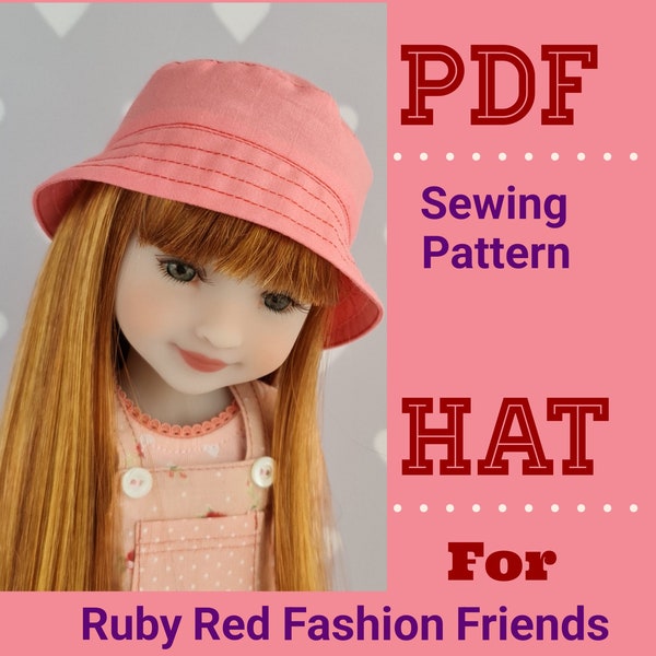 PDF pattern Clothes for Ruby Red Fashion Friends doll. 14,5 inch doll. Hat. Bucket Hat.