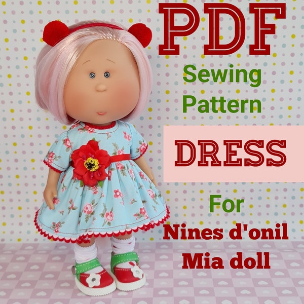 PDF PATTERN for Nines d'Onil  doll Mia.  Puppe 30 cm mit Bekleidung Nines d‘ Onil. Dress.