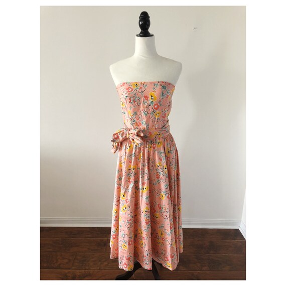 90’s Strapless Floral Dress Dress