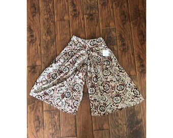 90’s Abstract Print Earth Toned Culottes