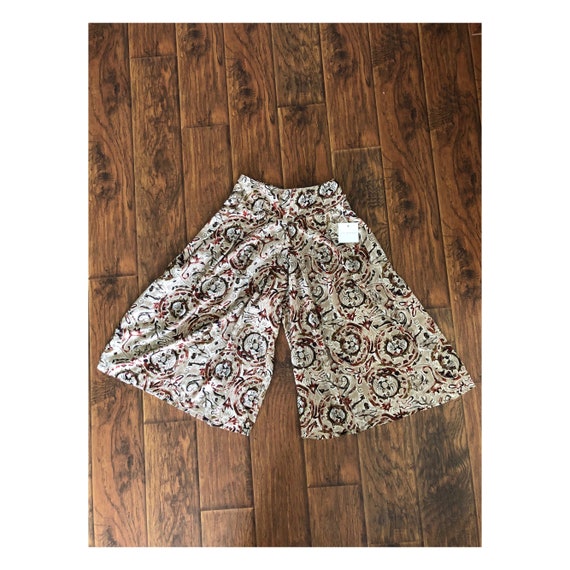 90’s Abstract Print Earth Toned Culottes - image 1