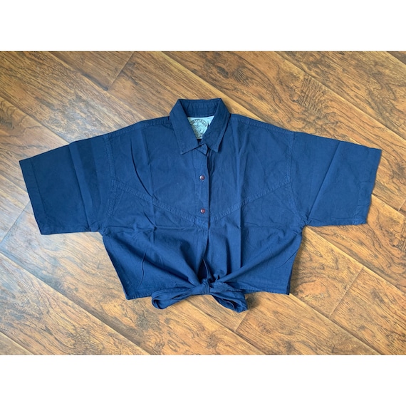 90’s Cotton Tie Front/Wrap Shirt