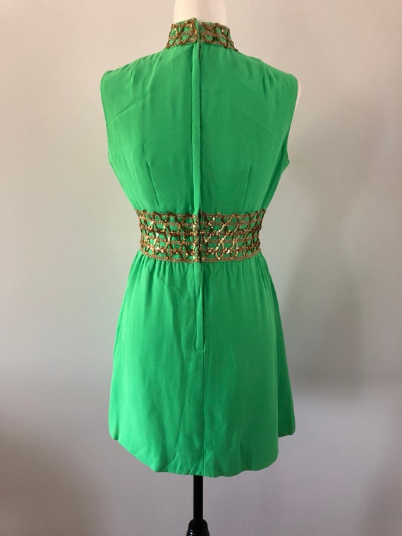 1960's/1970's Lime Green Party Dress, Holiday Dre… - image 6