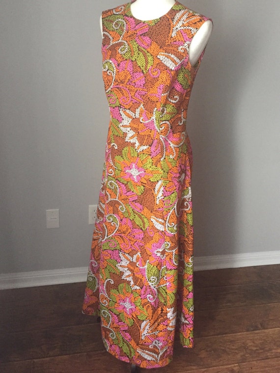 SALE - 70's Psychedelic Maxi Dress