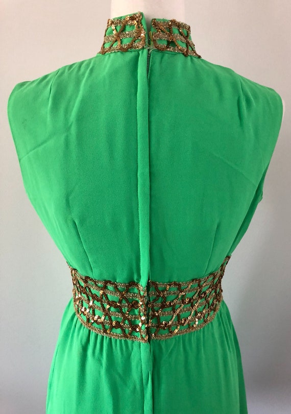 1960's/1970's Lime Green Party Dress, Holiday Dre… - image 2