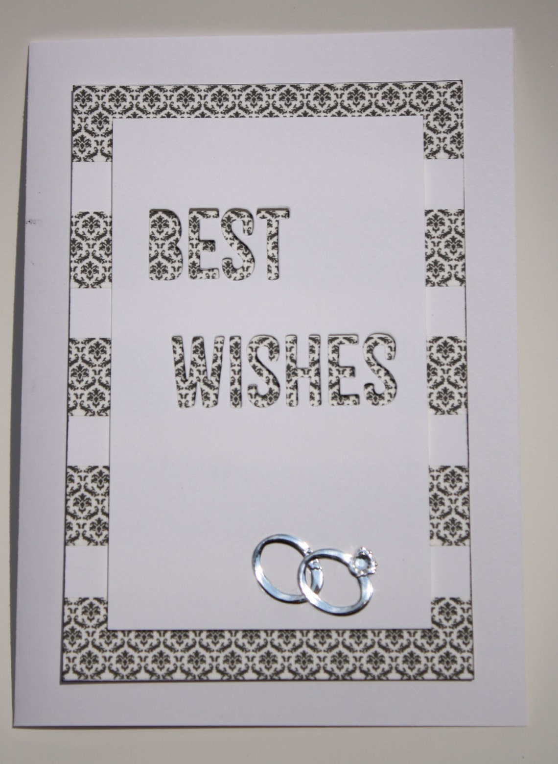 Best wishes wedding card in black and white. Simple yet | Etsy