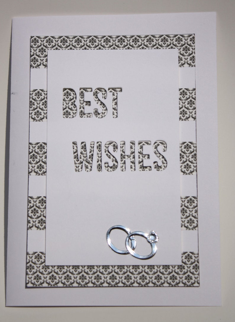 best wishes wedding card in black and white simple yet etsy