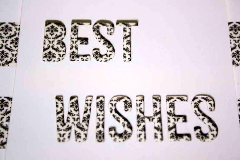 Best wishes wedding card in black and white. Simple yet | Etsy