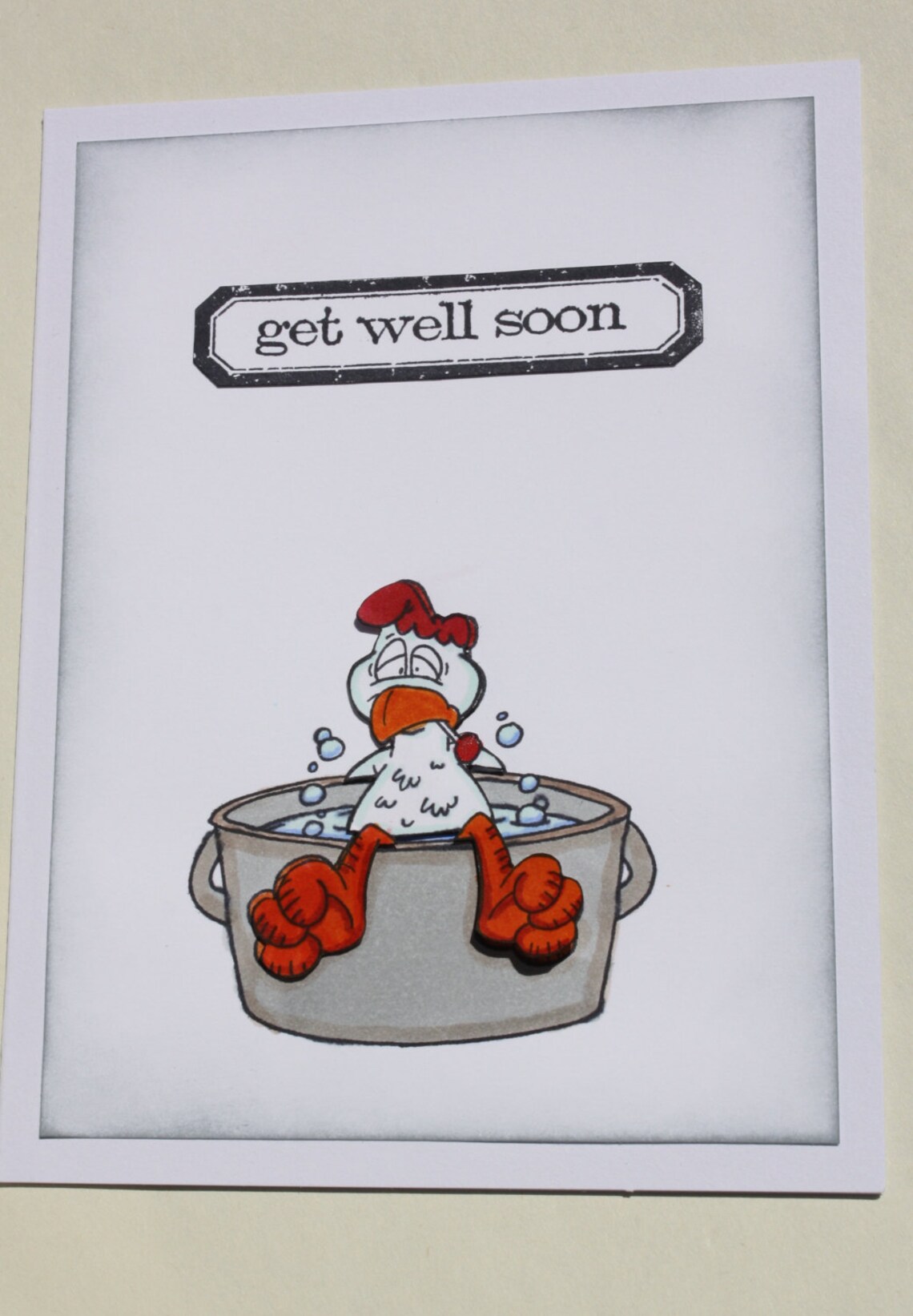 Get well soon chicken soup greeting card Etsy