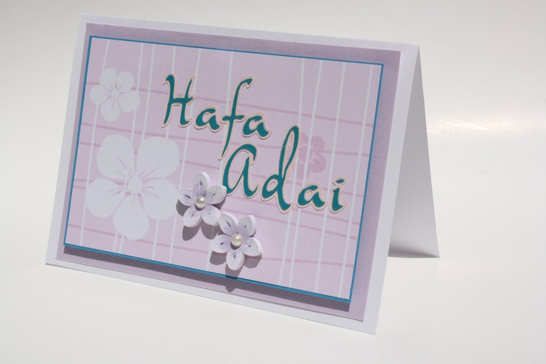 Quilled Hafa Adai meaning Hello in Chamorro Greeting card. A Etsy
