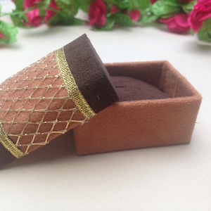 Handmade velvet ring box