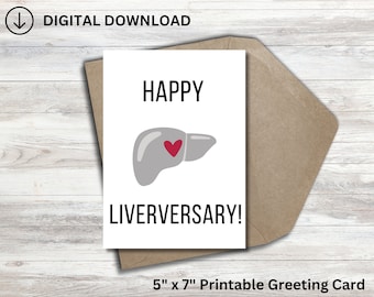 Happy Liverversary Card: Liver Transplant Anniversary (PDF, PNG, JPG)