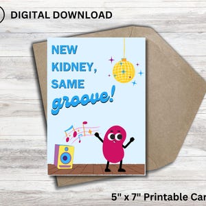 Tarjeta de riñón nuevo / Tarjeta de receptor de trasplante de riñón / Nuevo receptor de riñón / Tarjeta de aniversario de nuevo trasplante de riñón / Tarjeta Groovy Kidney