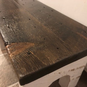 Rustic Distressed Wooden Step Stool - Etsy