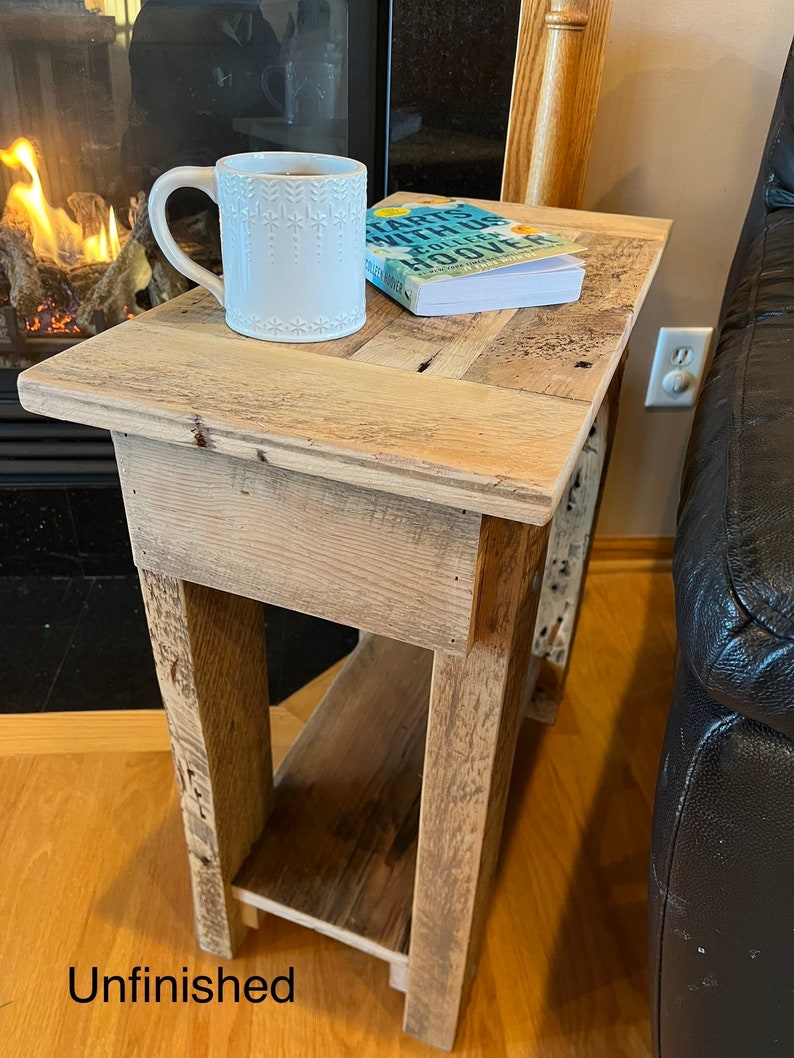 Reclaimed Barn Wood End Table / Coffee Table Authentic 100 Etsy