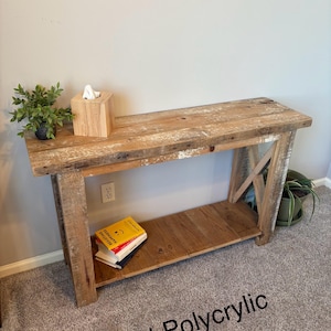 Rustic, Reclaimed Barn Wood Console Table. Custom sizes and finishes available.