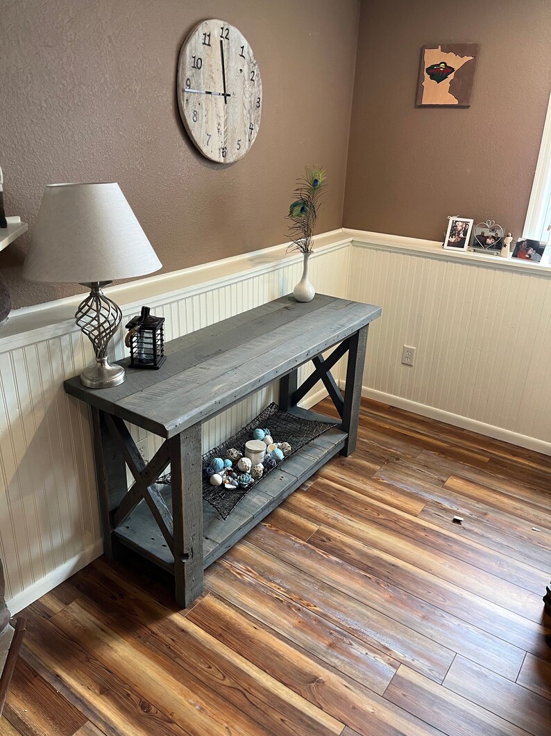 Rustic Reclaimed Barn Wood Console Table. Custom Sizes and Etsy