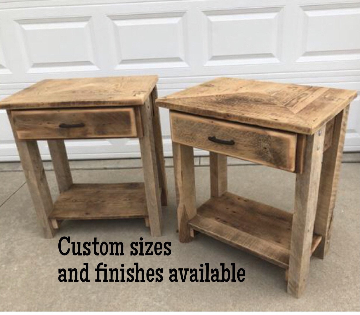 Reclaimed Barn Wood End Table Pine, Old Wooden End Tables