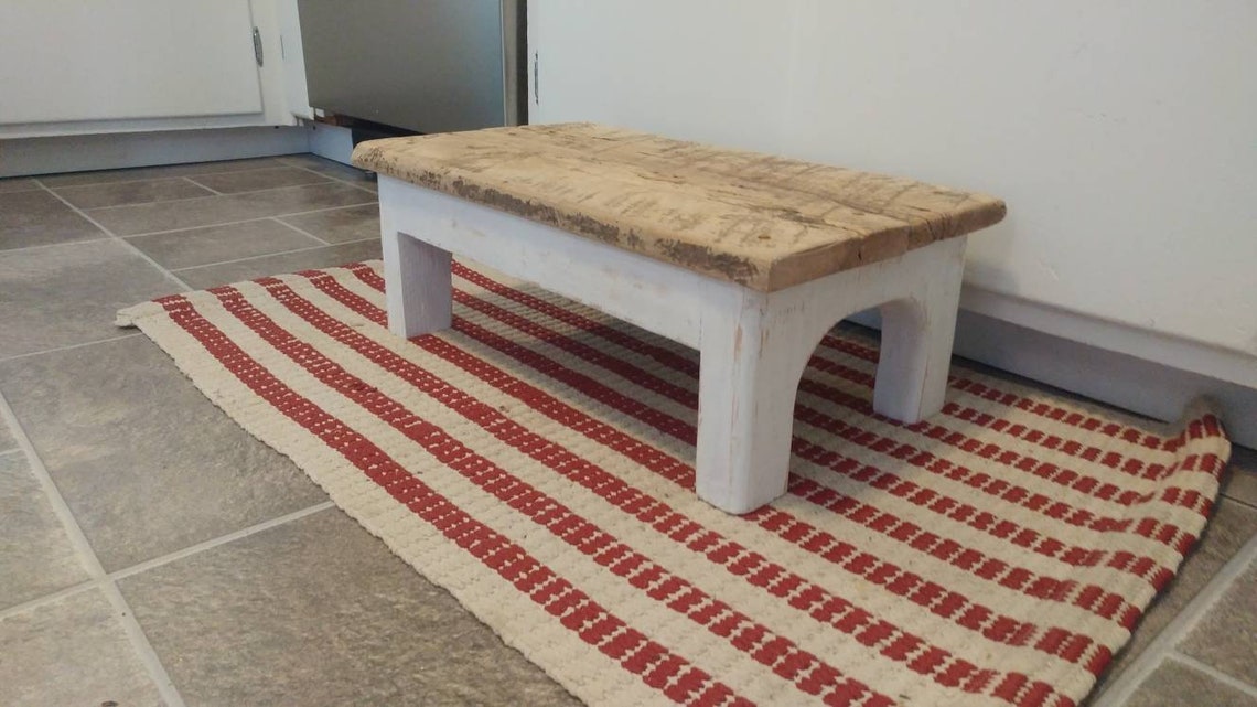 Rustic Distressed Wooden Step Stool - Reclaimed Barn Wood - Etsy