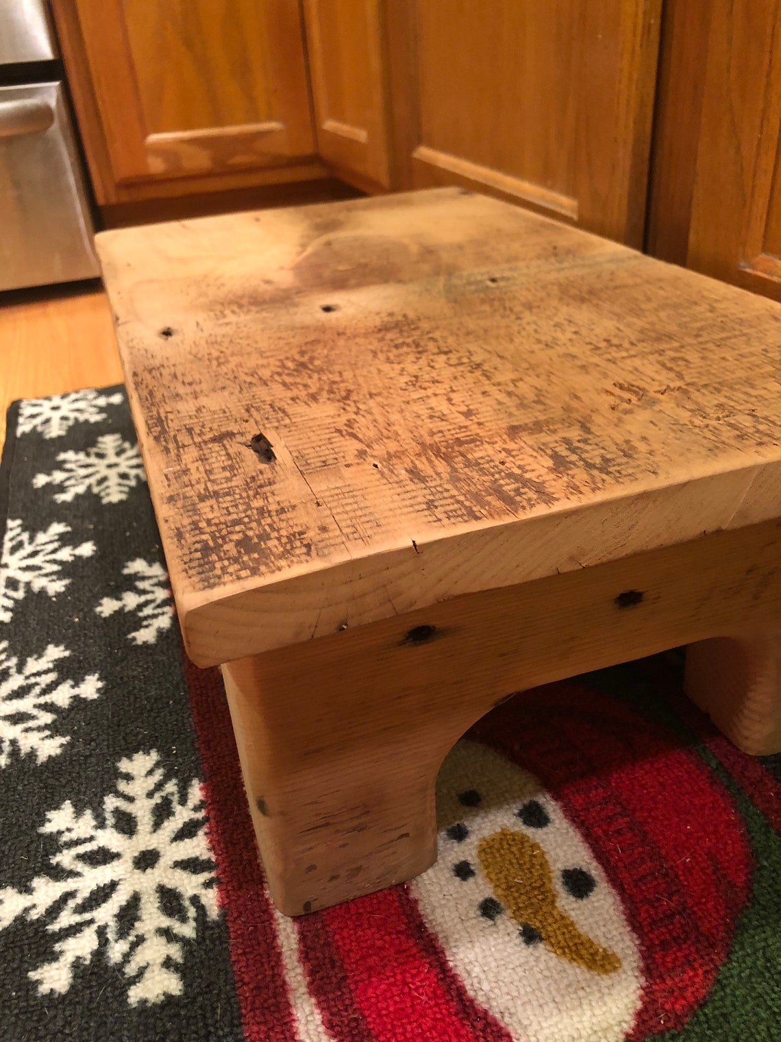 Rustic Distressed Wooden Step Stool - Reclaimed Barn Wood - Etsy