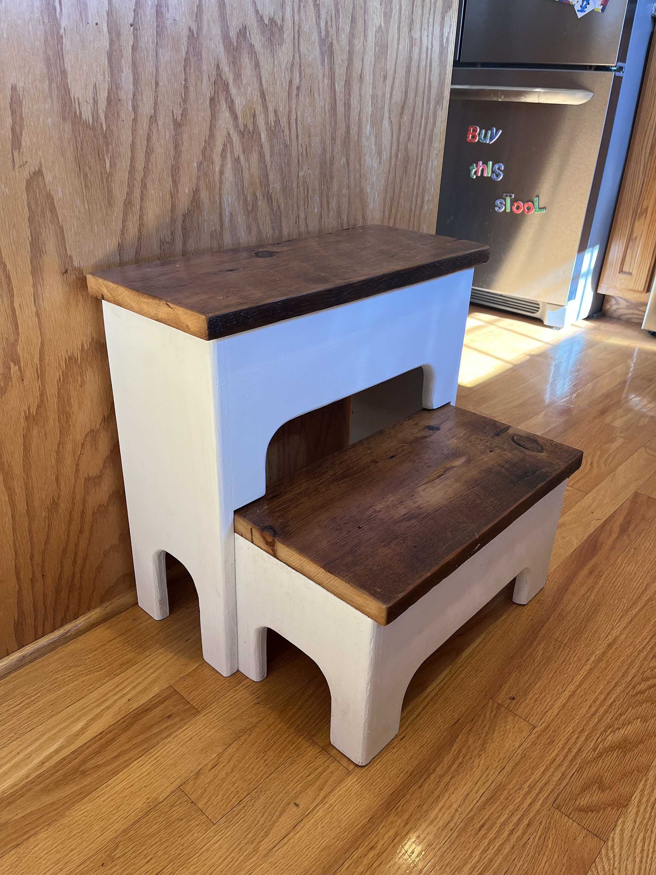 Rustic Distressed Wooden Step Stool - Etsy