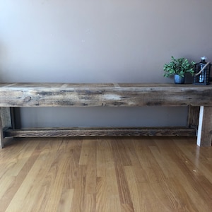 Reclaimed Barn Wood Bench. Pine, Rustic and authentic barn wood.  Custom sizes and finishes available.