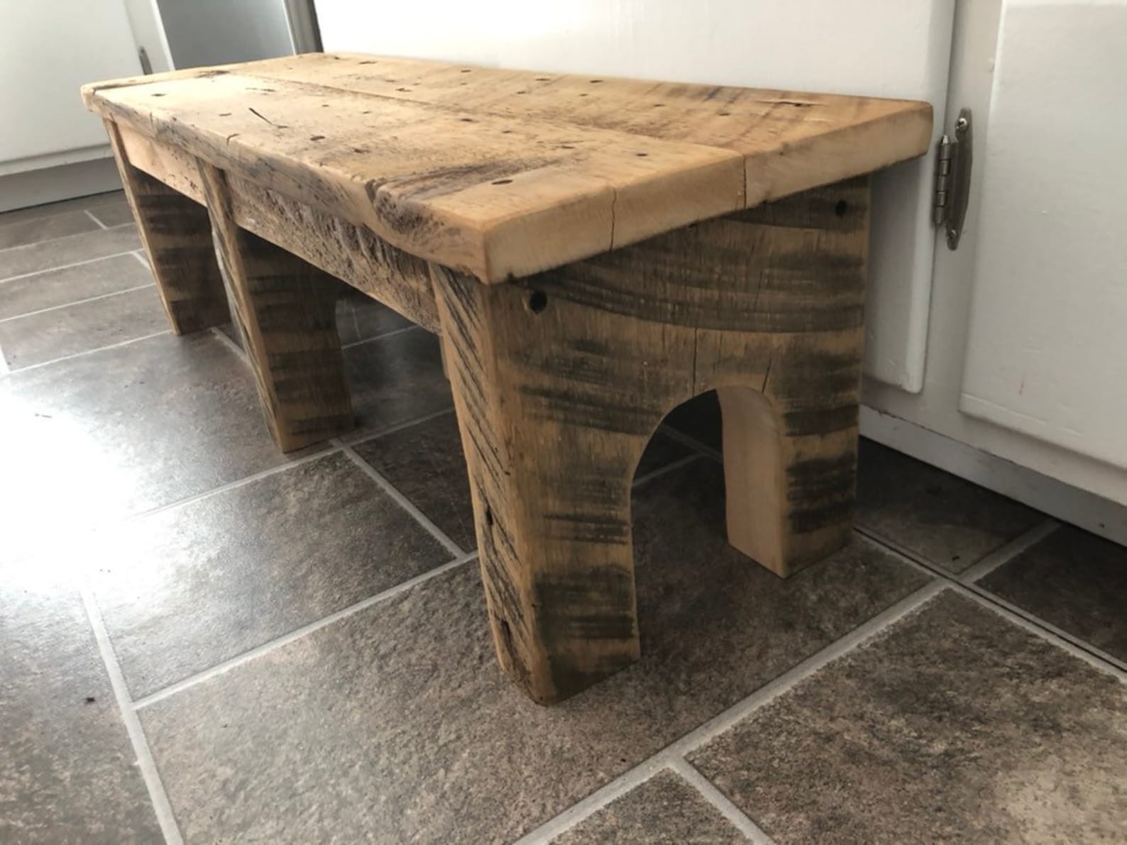 Rustic Distressed Wooden Step Stool - Etsy