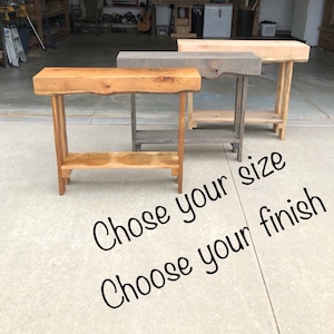 Custom Built Rough-Sawn Oak Entry Way/Console Table
