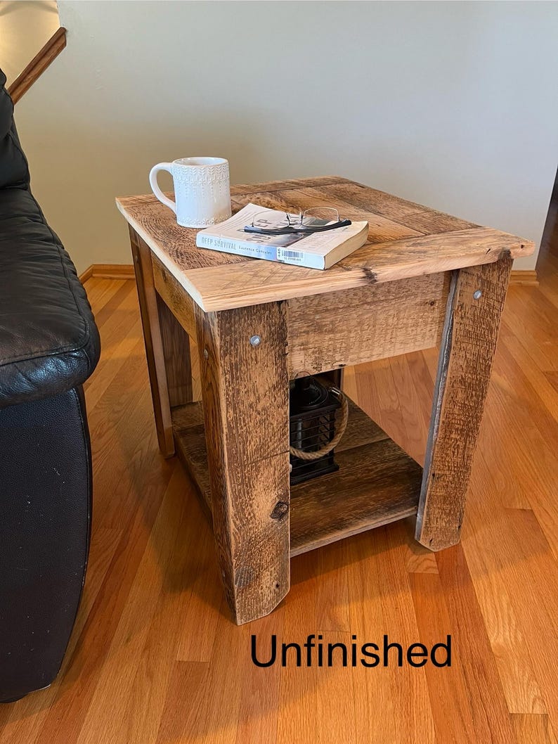 Reclaimed Pine Barn Wood End Table: Rustic Coffee Table - Etsy